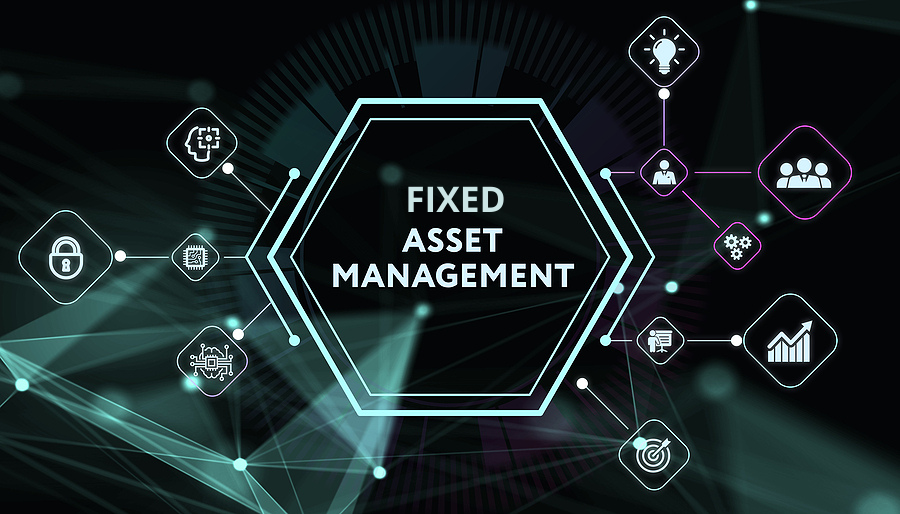computer graphic showing words fixed asset management