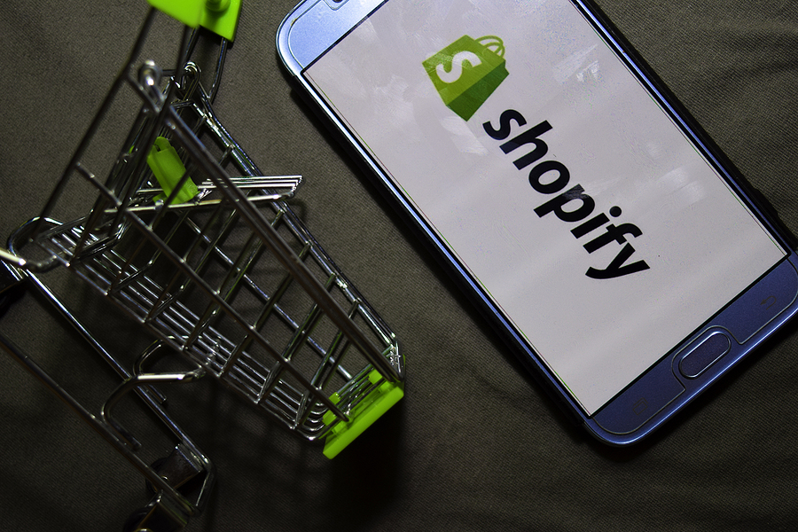 Shopify dev app on Smartphone screen.