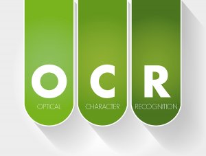 OCR - Optical Character Recognition acronym, technology concept background
