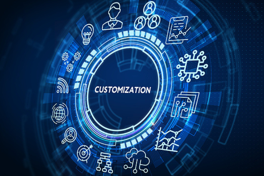 Business, Technology, Internet and network concept. virtual screen of the future and sees the inscription: Customization to illustrate Acumatica Customization